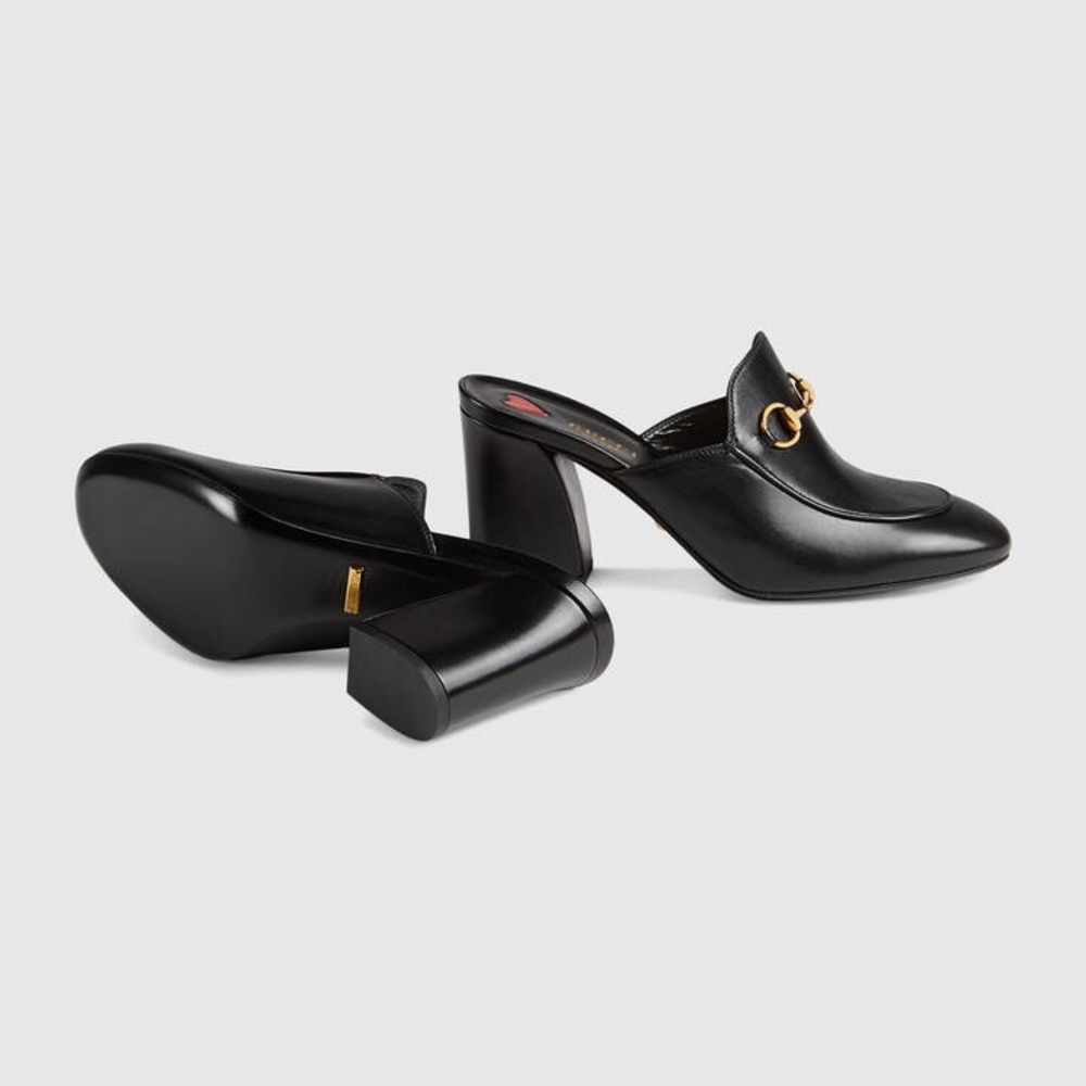 GUCCI Princetown Leather Horsebit 75mm Mules